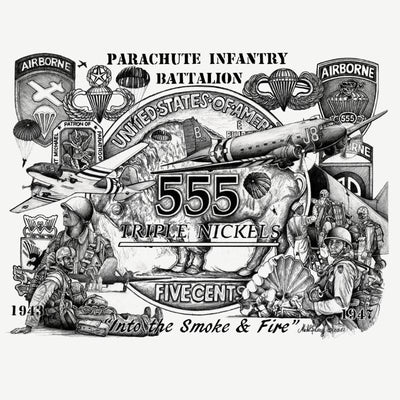 555th Parachute Infantry Battalion Commemorative Print by Michael Solovey and Triple Nikel
