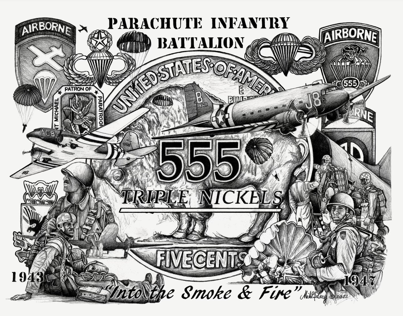 Triple Nikel Fine Art Triple Nickel Accessory 555th Parachute Infantry Regiment Legacy Fine Art