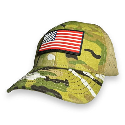 Triple Nikel Hats ONE SIZE FITS ALL / Multi-Cam / Patriotic Triple Nikel Covert Tactical Operator Black and Multi-Cam Hat UNISEX Snapback with Patches